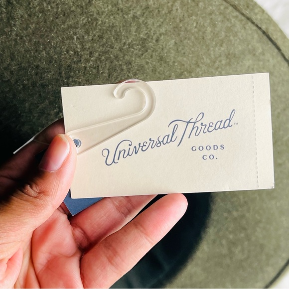 NWT Universal Thread Adjustable Fedora Wool Western Bohemian Wide Brim Green Hat - Picture 6 of 7